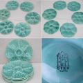 6 assiettes a huitres faience de gien a