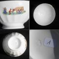 Ancien bol a cotes sur pied douche decor fermier fermiere enfant vache laitiere 1a
