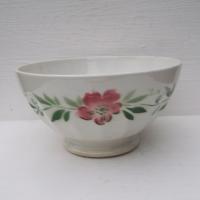 Ancien bol a cotes sur pied douche decor frise fleurs et feuillage 2