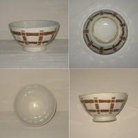 Ancien bol decor torchon traits marrons 2