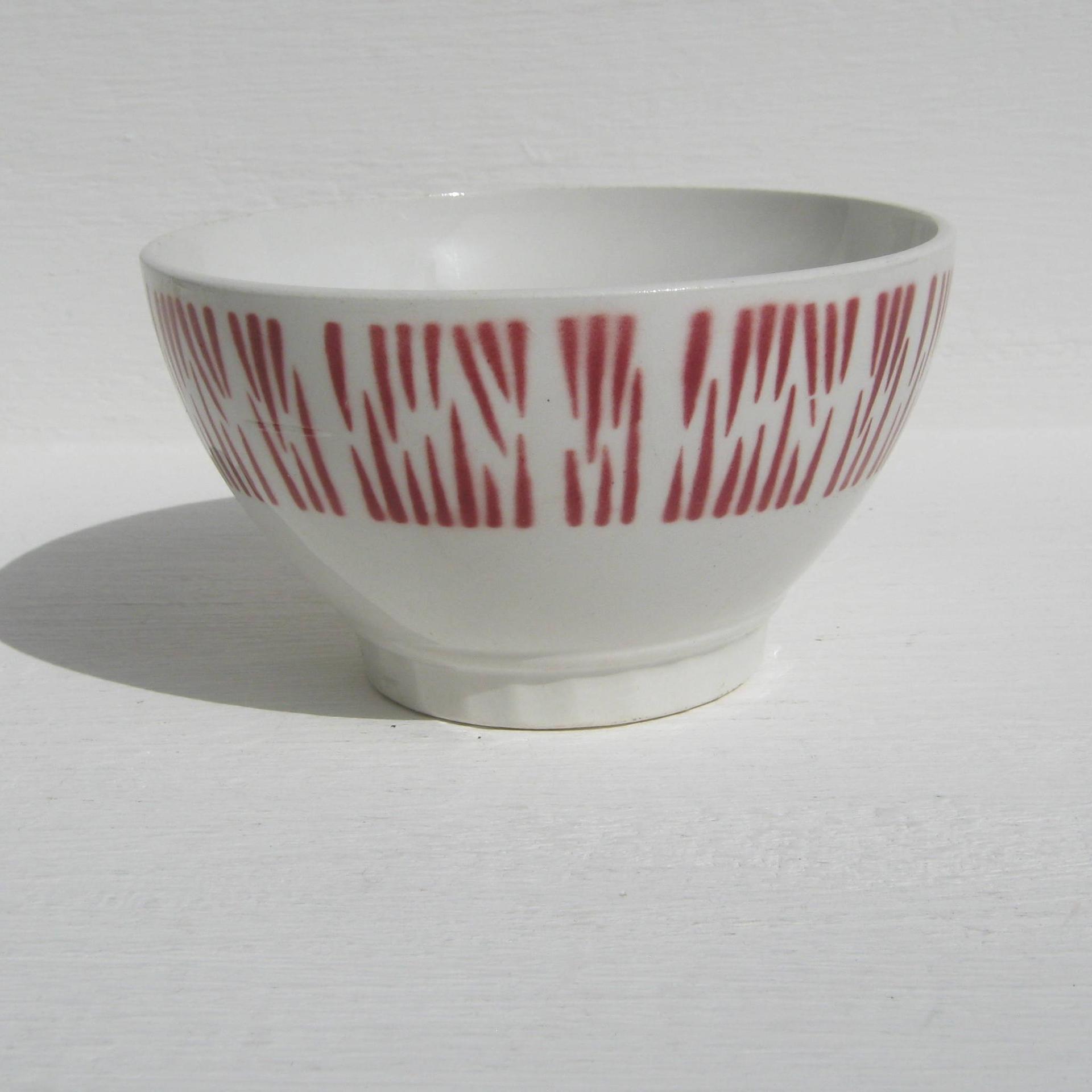 Ancien bol frise rouge bordeaux badonviller fb 15 1