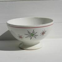 Ancien bol sur pied decor etoiles stylisees 1