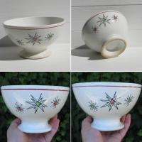 Ancien bol sur pied decor etoiles stylisees 2