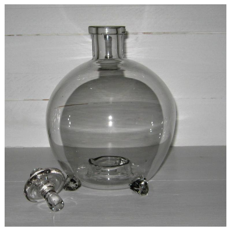 Ancien gobe mouches complet en verre souffle 3