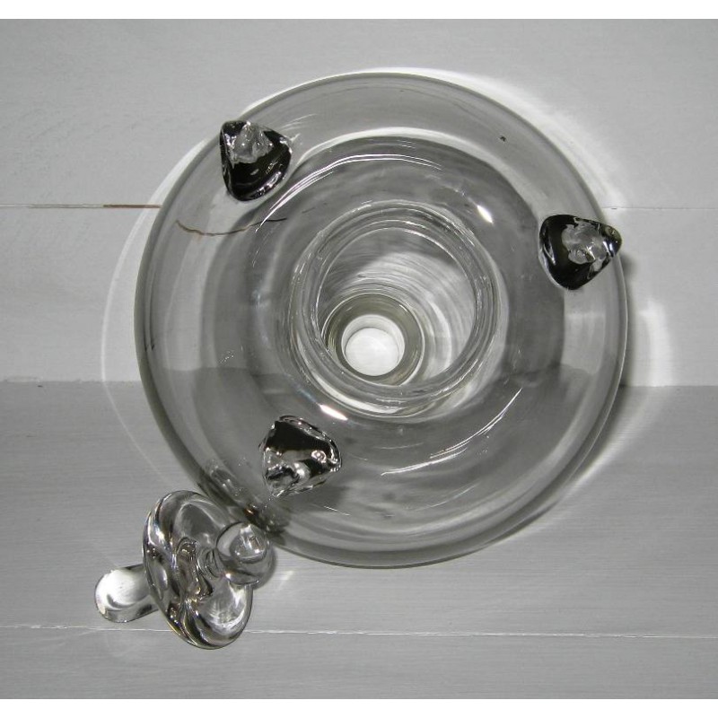 Ancien gobe mouches complet en verre souffle 4