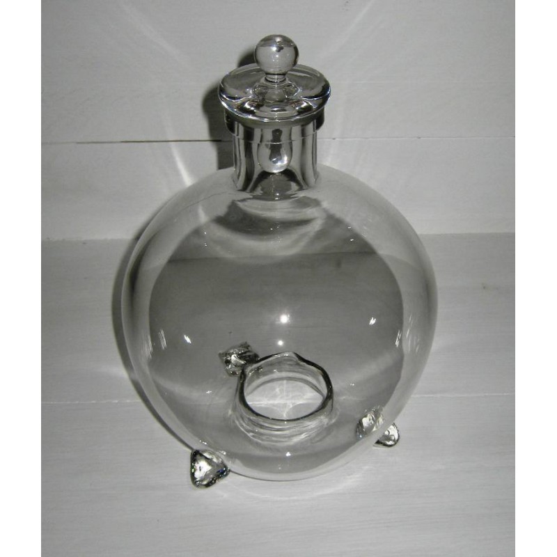 Ancien gobe mouches complet en verre souffle 6