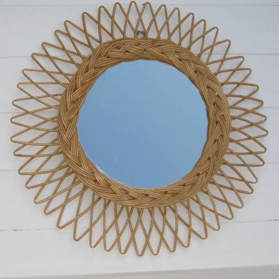 Miroir circulaire en rotin forme marguerite soleil