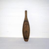 Ancien moule a beurre en bois decor fleur des montagnes 1