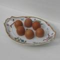 Ancien oeufrier présentoir à oeufs Sarreguemines décor fleurs