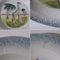 Ancien plat decor a la girafe saint amand 2