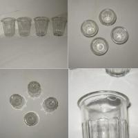 Ancien pot a confiture miniature en verre a facettes 4