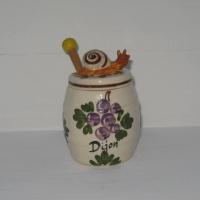 Ancien pot a moutarde grey poupon dijon bouchon escargot 1