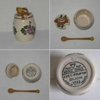 Ancien pot a moutarde grey poupon dijon bouchon escargot 2