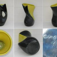 Ancien vase en ceramique jaune et noir ceramidi 2