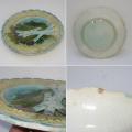 Ancienne assiette a asperges en barbotine marli decor vannerie 1