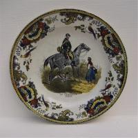 Ancienne assiette a decor polychrome le chasseur perdu creil 1