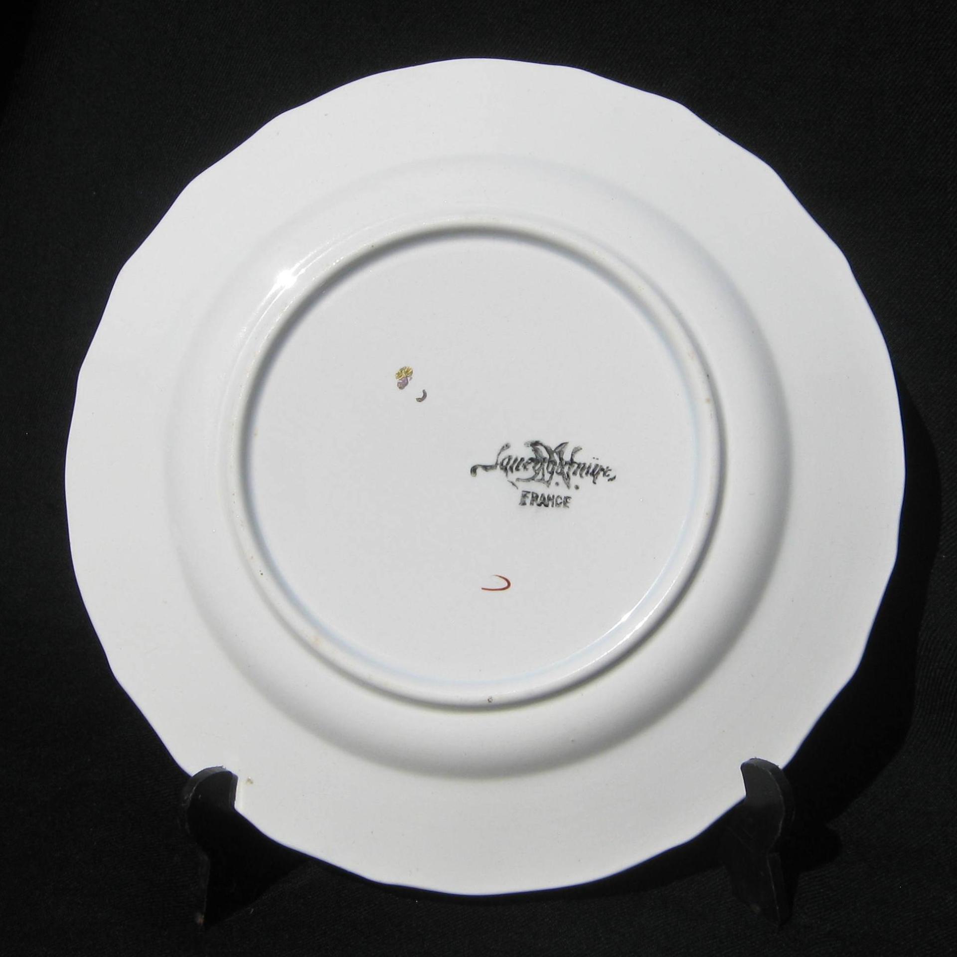 Ancienne assiette a dessert decor d enfants dv sarreguemines intitulee 8 pour qu ca porte bonheur y faut s embrasser 2
