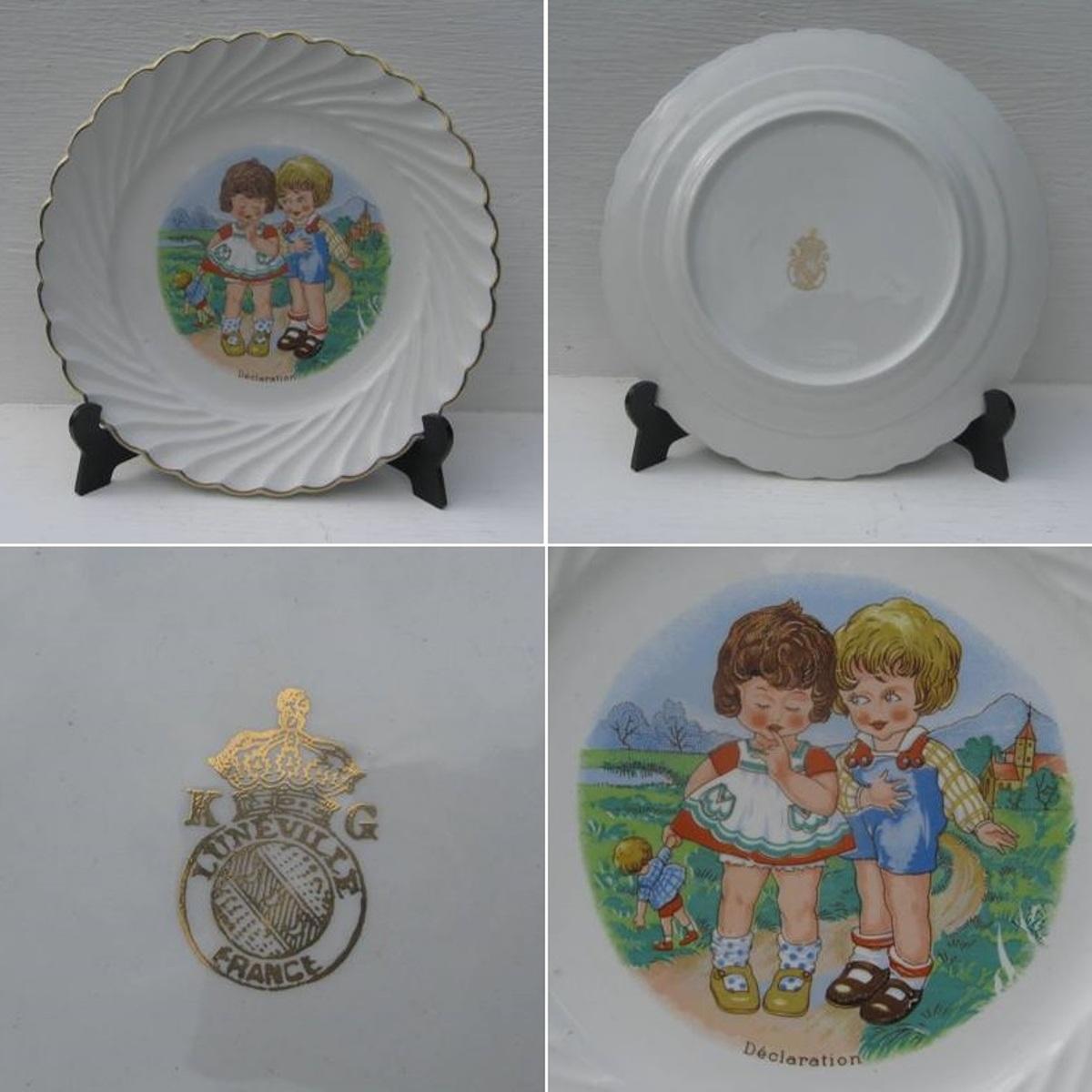Ancienne assiette a dessert decor enfants declaration 2