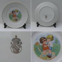 Ancienne assiette a dessert decor enfants douce rencontre 2