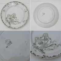 Ancienne assiette art nouveau creil et montereau modele iris 2