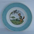 Ancienne assiette en faïence fable De La Fontaine le corbeau et le renard