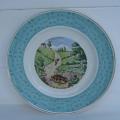 Ancienne assiette en faïence fable De La Fontaine le lièvre et la tortue