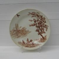 Ancienne assiette plate scene champetre samaritaine 1