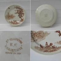 Ancienne assiette plate scene champetre samaritaine 2