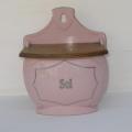 Ancienne boîte à sel en porcelaine rose et argenté Epiag Czechoslovakia