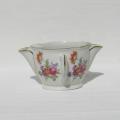 Ancienne saucière gras et maigre en porcelaine française décor aux fleurs champêtres