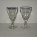 Deux anciens verres de bistrot à liseré bleu, lot 1