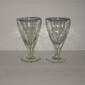 Deux anciens verres de bistrot à liseré bleu, lot 2