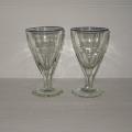 Deux anciens verres de bistrot à liseré bleu, lot 2