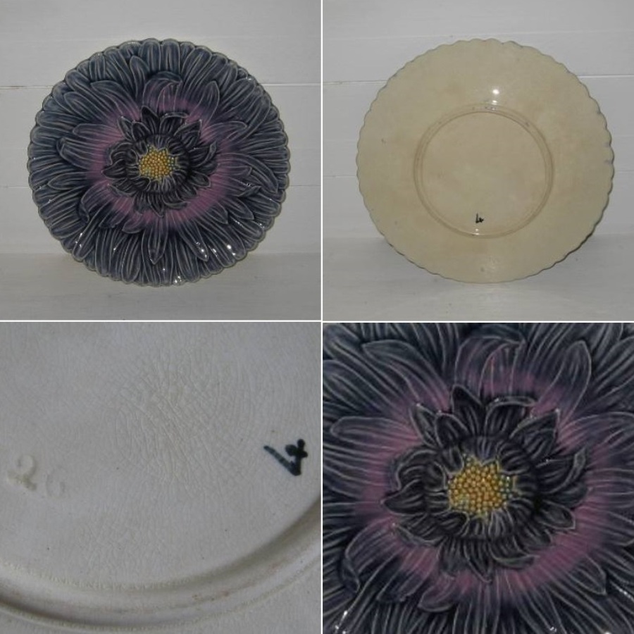 Assiette barbotine chrysantheme 2