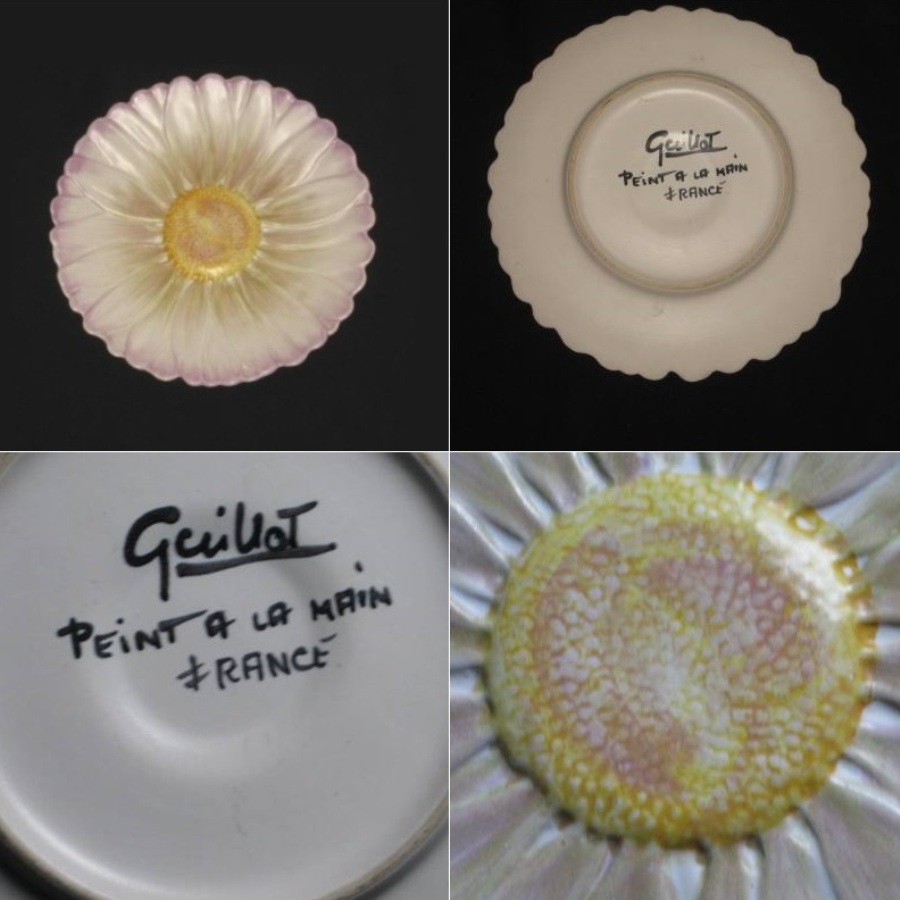 Assiette barbotine dahlia guillot 2