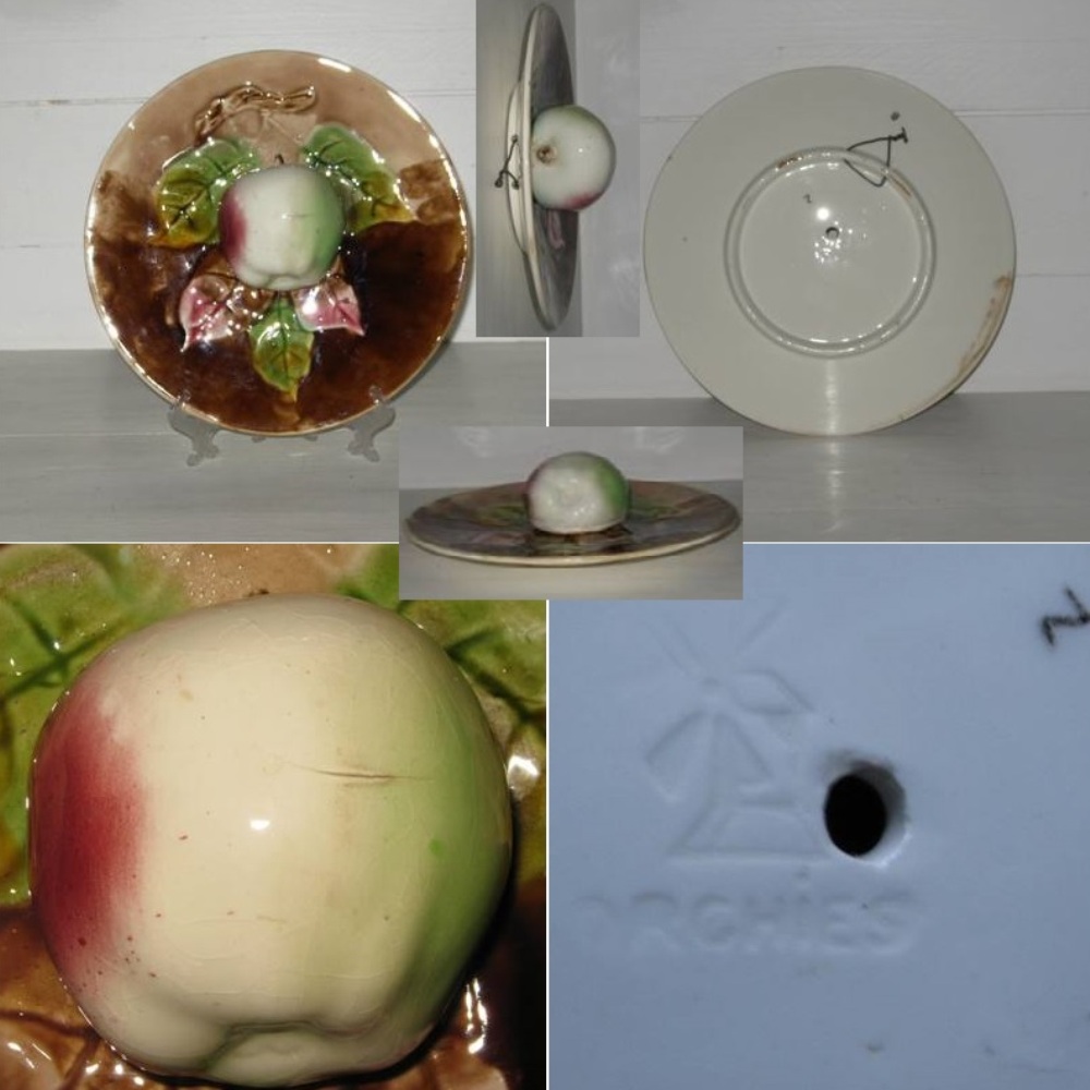 Assiette barbotine pomme orchies 2