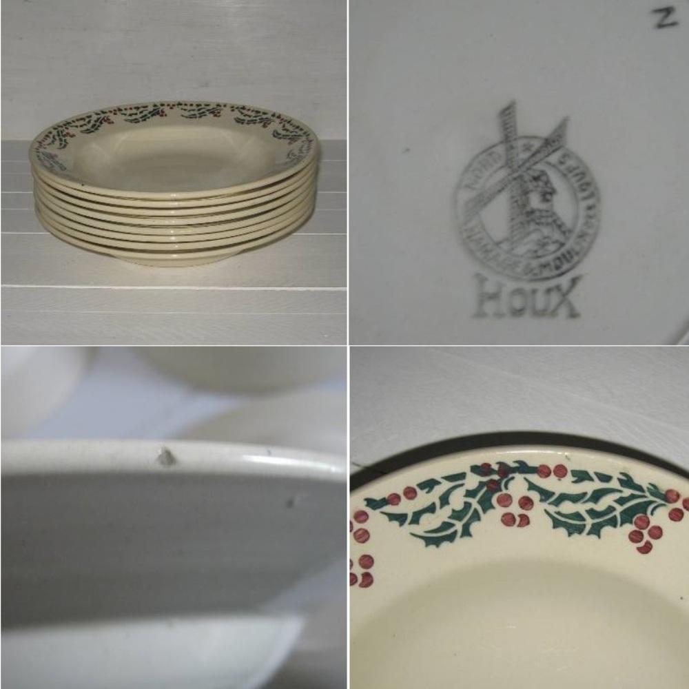 Assiette creuse modele houx moulin des loups 6