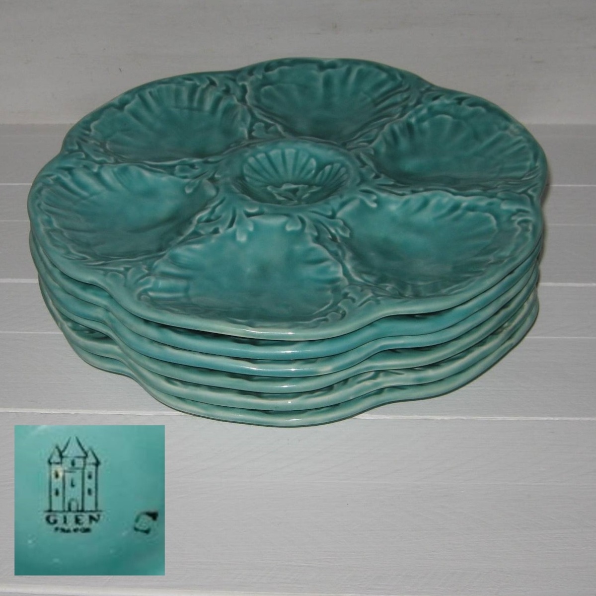 Assiettes a huitres gien lot a 2