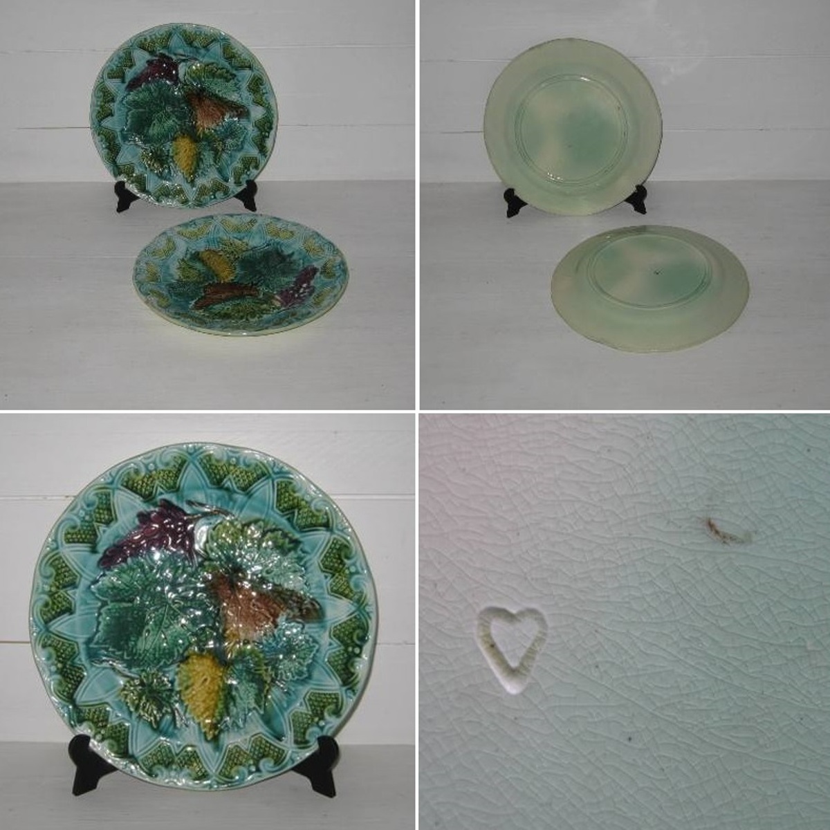 Assiettes barbotine marque coeur 2