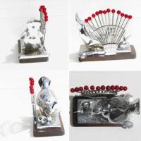 Benjamin rabier service a escargots art deco en metal chrome muni de ses douze piques 2