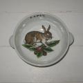 Bol en porcelaine d’Auteuil Lobjoy ligne Chasse, lapin lièvre