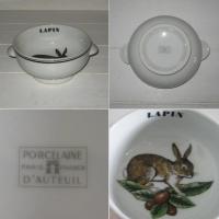 Bol a oreilles porcelaine d auteuil lapin 2