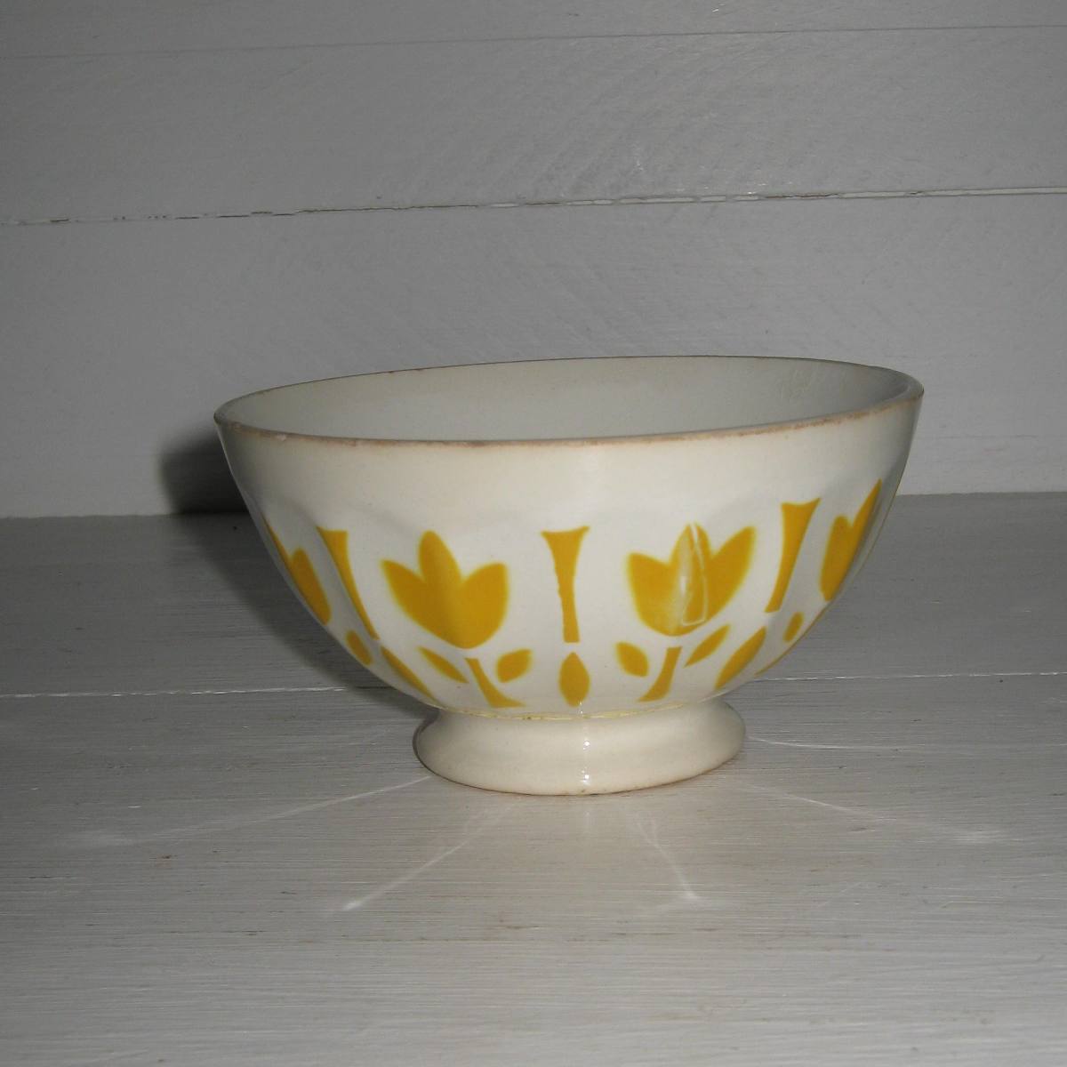 Bol sarreguemines decor fleurs jaunes 1