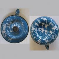 Bougeoir a main bleu 2
