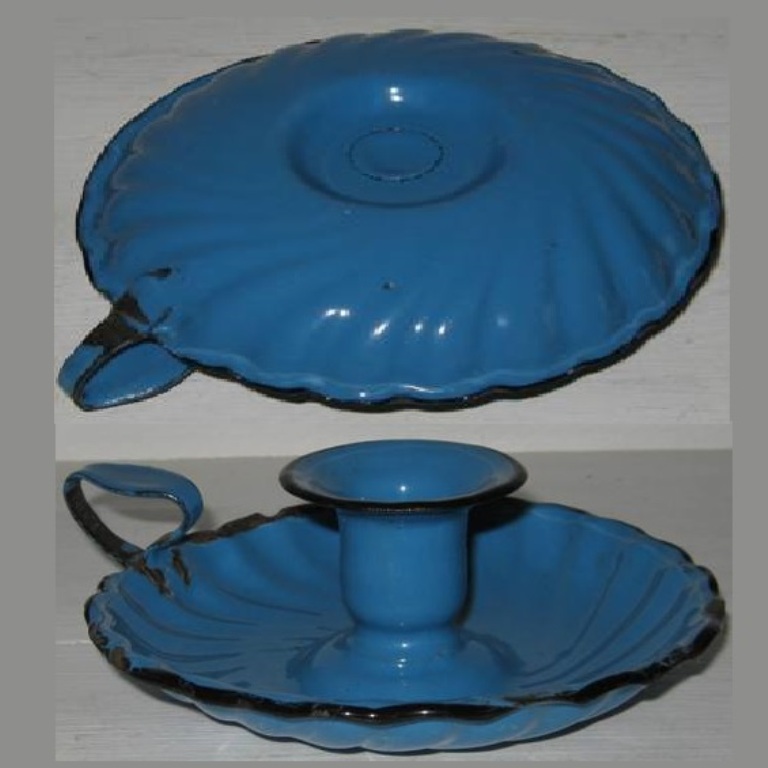 Bougeoir bleu geo 2