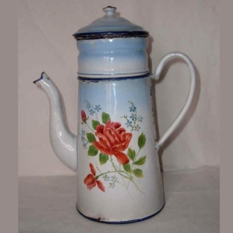 Cafetiere decor rose 1