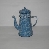 Cafetiere marbree bleue et blanche 1