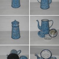 Cafetiere marbree bleue et blanche 2