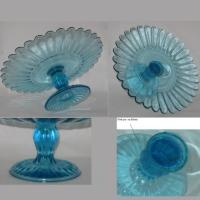 Compotier plat verre bleu 1c