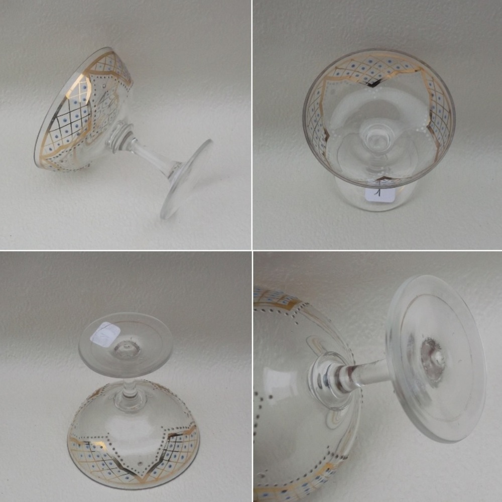 Coupe a champagne cristal emaille b